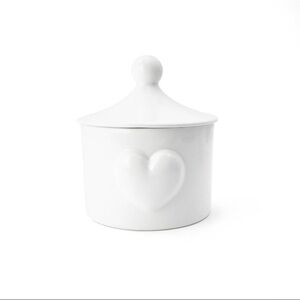 New Target Bullseye Playground White Ceramic Heart Jar with Lid, Valentine’s Day